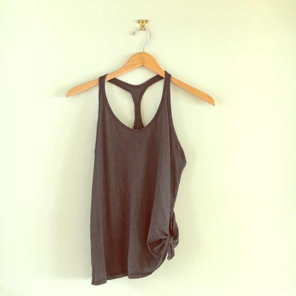 lululemon side-tie grey racerback tank (size 6)